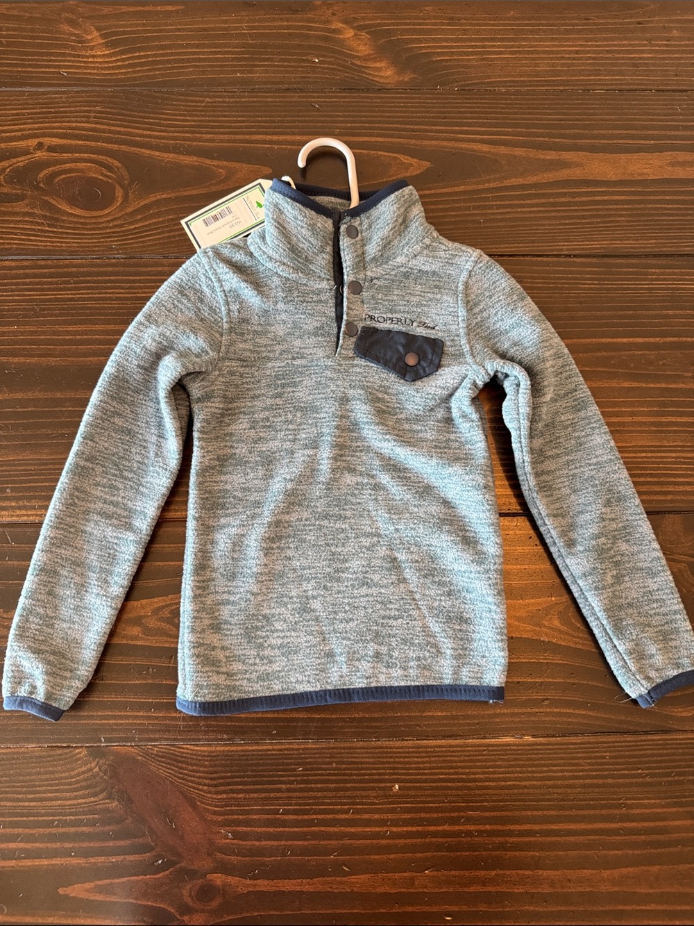 Kids Cozy Quarter-Snap Pullover Sweatshirt - Gray